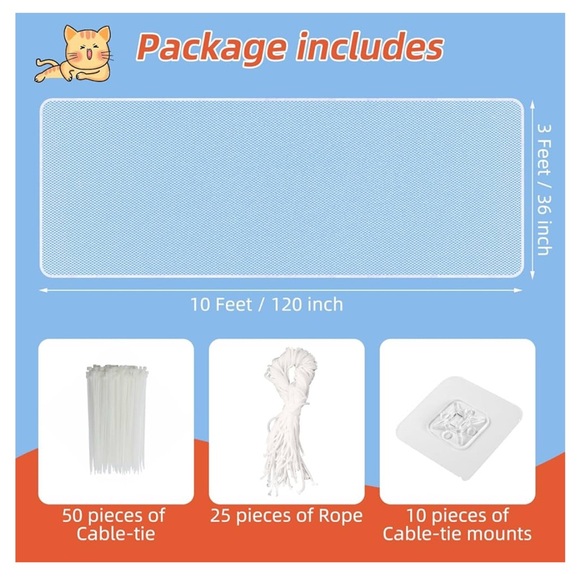 6-pack 10 foot Child Safety Rail Net - Picture 5 of 6